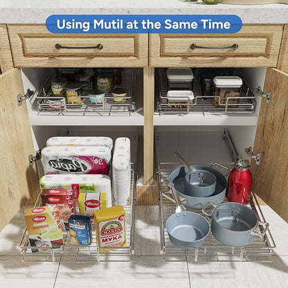 ROOMTEC Pull Out Cabinet Organizer, Cabinet Pull Out Shelves 14½" W x 21½" D - Image 6
