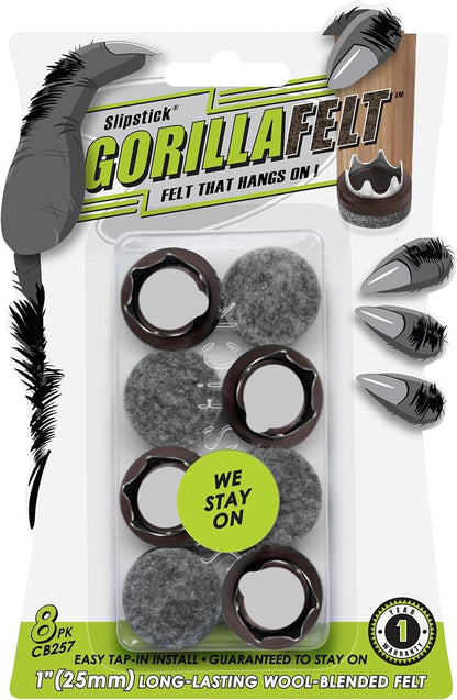 GorillaFelt CB257 Chair Leg Floor Protectors/Felt Glides Tap On Felt Furniture by Slipstick