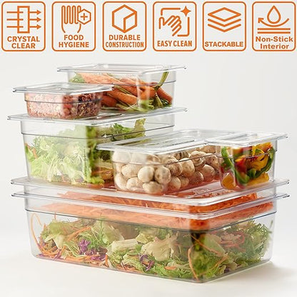 CURTA 6-Pack 1/4 Size 6" Deep NSF Polycarbonate Food Pans | Dishwasher & - Image 6