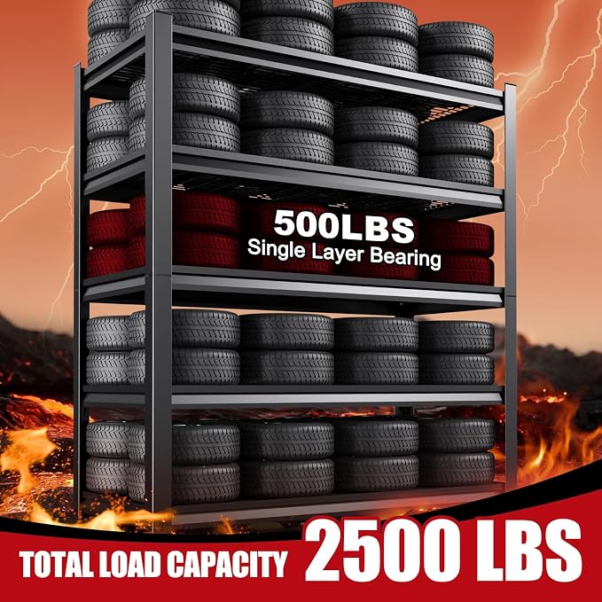 Set of 3 71"H Garage Shelving-3000LBS 5 Tier Storage Shelves, Adjustable Heavy - Image 6