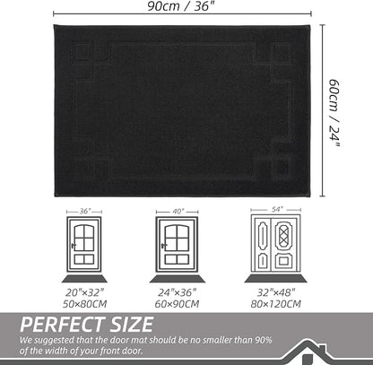 BEQHAUSE Door Mat 24" x 36", Non-Slip Door Mats Indoor Entryway Rugs Washable - Image 2