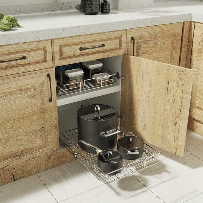 ROOMTEC Pull Out Cabinet Organizer, Cabinet Pull Out Shelves 14½" W x 21½" D - Image 7
