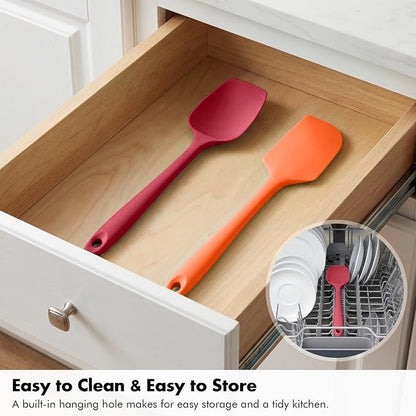 Silicone Spoonula Set: 600ºF Heat Resistant Food Grade Cooking Baking Utensils - Image 8