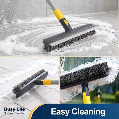 Yocada Floor Scrub Brush Telescopic Handle 2 in 1 Scrape Brush Stiff Bristle - Image 6