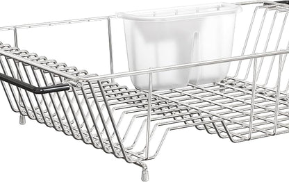 SIMPLE HOUSEWARE Large Over Sink Counter Top Stainless Steel Dish Drainer - Image 7