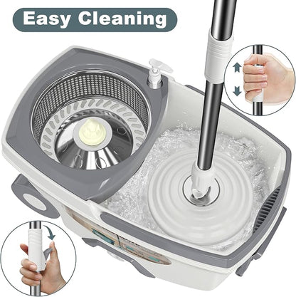 Mop and Bucket with Wringer Set, Spin Mop and Bucket System, Mops - Image 2