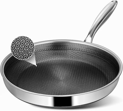Non Stick Frying Pans, 12-inch Hybrid Frying Pans Nonstick Stainless Steel by Vocvee