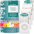 Refrigerator Deodorizer with Zeolites (4-Pack) - Odor Eliminator for Fridge & Freezer - Outshines Baking Soda and Bamboo Charcoal Bags - Long-Lasting, & Safe