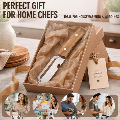2 Pack Vegetable Peeler, with Wooden Handle & Bottle Opener, Stainless Steel - Image 8