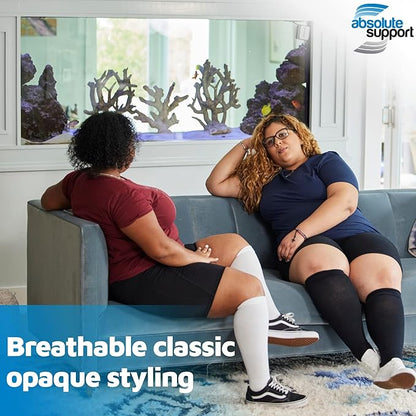 ABSOLUTE SUPPORT Cotton Compression Socks for Women & Men 20-30 mmhg Knee High