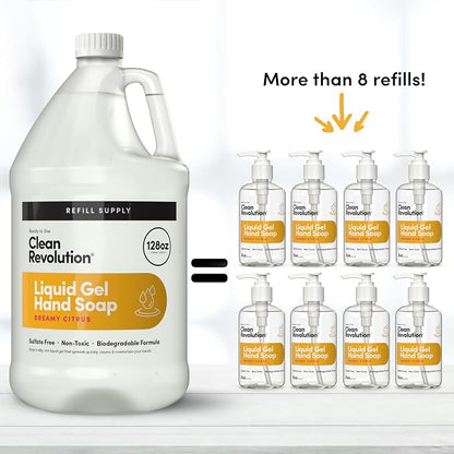 Clean Revolution Liquid Gel Hand Soap, Silky Rich Liquid, Quick Lather - Image 5