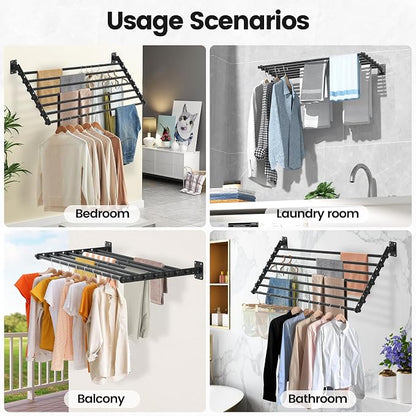 Wall Mounted Clothes Drying Rack 43 Inch – Foldable Laundry Drying Rack - Image 7