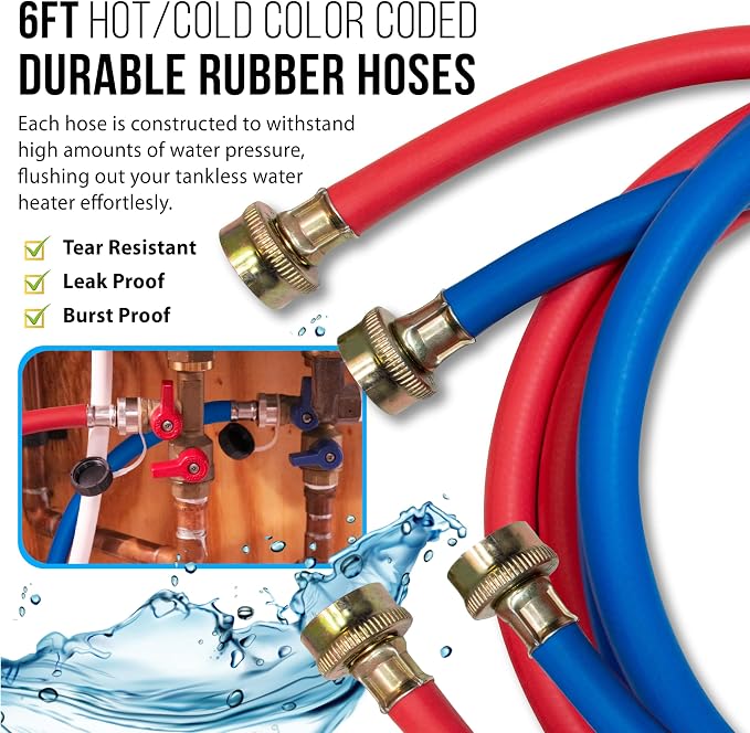 DrainX Tankless Water Heater Flushing Kit Includes Pump, Maintenance Log - Image 5
