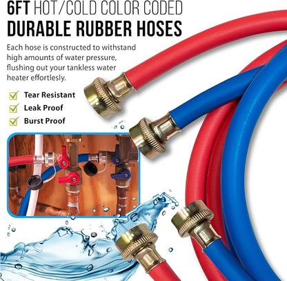 DrainX Tankless Water Heater Flushing Kit Includes Pump, Maintenance Log - Image 5