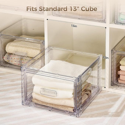 Vtopmart 9 Pack 18QT Clear Stackable Storage Drawers, Easily Assemble Closet - Image 6