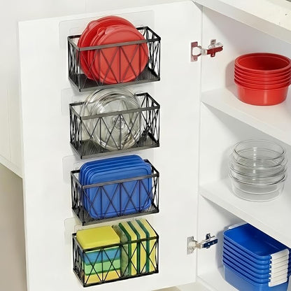 4 Pack Cabinet Door Organizer, Adhesive Inside Cabinet Door Storage by MIXISAV