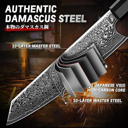 TIVOLI Damascus Japanese Kiritsuke Knife 8 inch, Hand Forged 67 Layers Damascus - Image 4