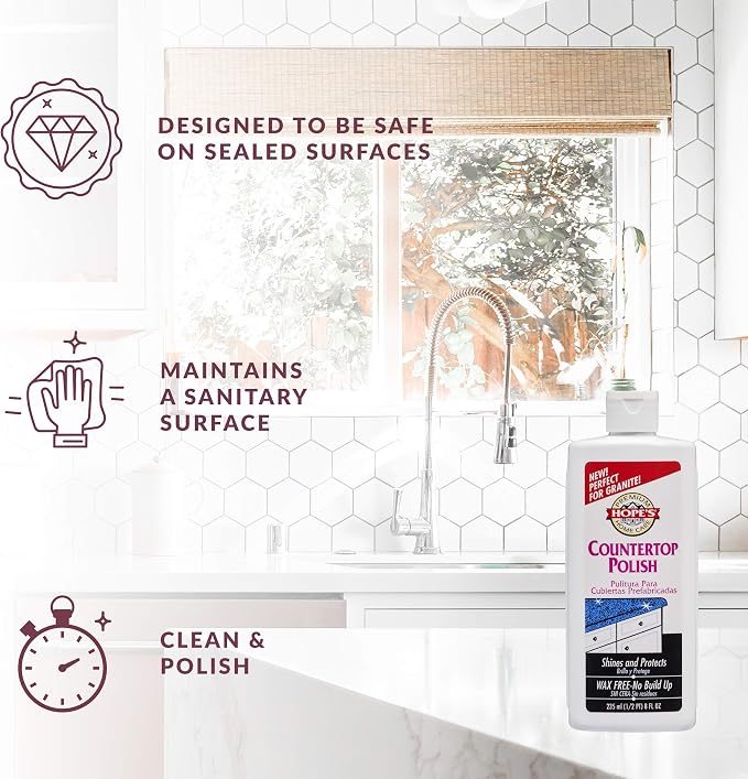 HOPE'S Countertop Restoration Polish, Streak-Free Kitchen Counter Cleaner - Image 7