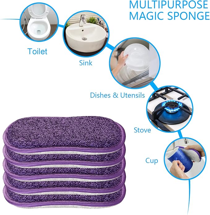 10 Pack Kitchen Dish Sponges Scrubber Non-Scratch Multi-Purpose Dishcloths - Image 4