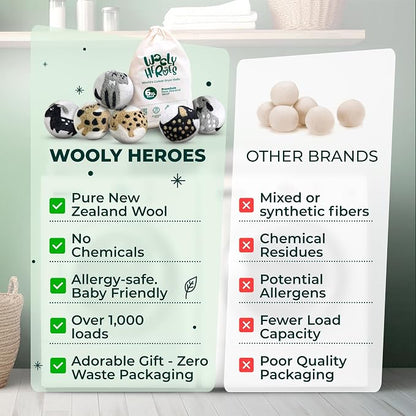 No More Dryer Sheets! Reusable Wool Dryer Balls XL 6-Pack - Image 7