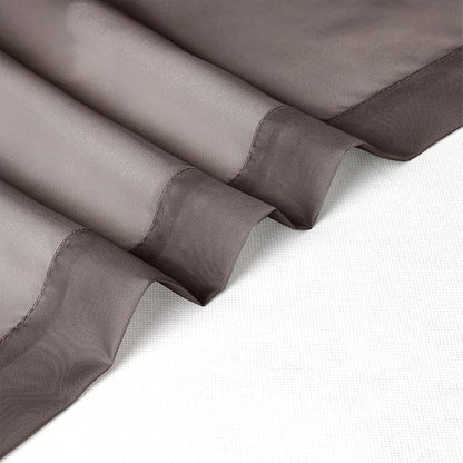 Chyhomenyc Chocolate Brown Sheer Curtains 30 inch Length 2 Panels, Light - Image 4