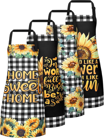 Geetery 4 Pcs Chicken Aprons for Women Rooster Print Apron Waterproof by Geetery