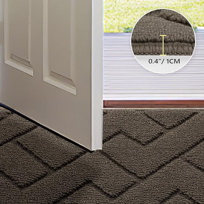hicorfe Indoor Door Mat, Non Slip Door Mats, Absorbent Resist Dirt Entrance - Image 4