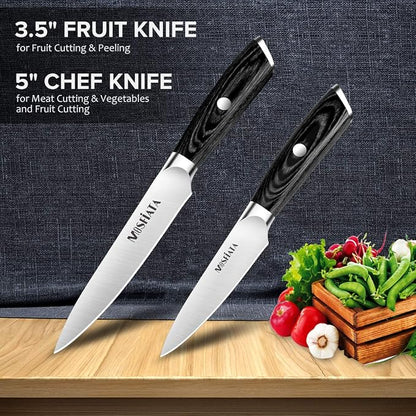 MOSFiATA 5” Chef Knife and 3.5" Fruit Knife Set - Image 2