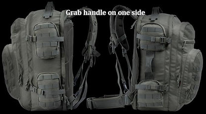 Large Tactical Backpack Bag with Stowable Shoulder Straps for Hiking, Camping, Traveling, Bug-Out 58L