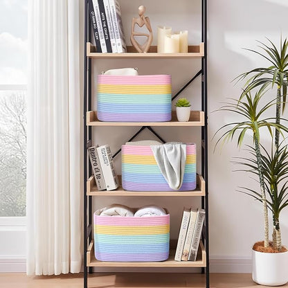 Shelf Baskets for Organizing, Woven Storage Basket for Shelves，Cotton Rope - Image 3