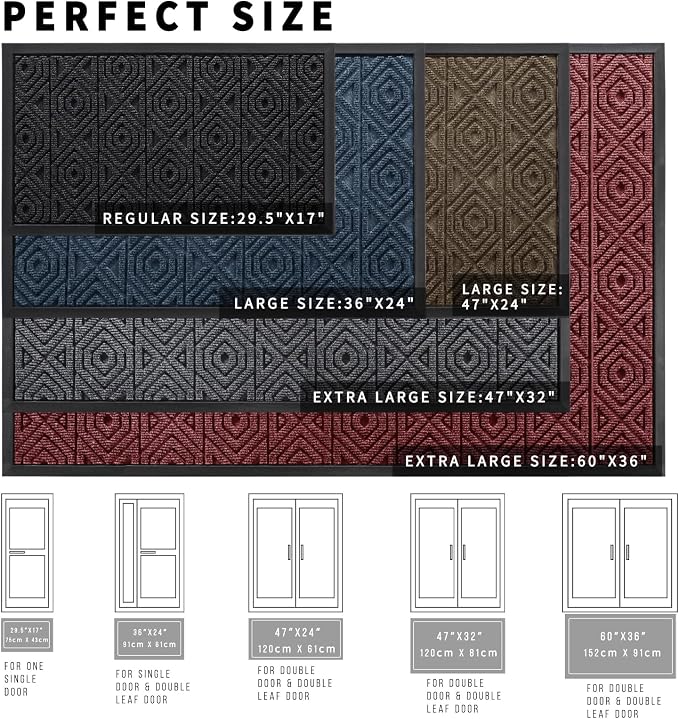 Yimobra Door Mat, Outdoor Indoor Entrance Welcome Mat, Heavy Entry Front Door - Image 3