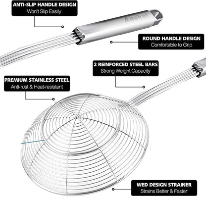 Anaeat Stainless Steel Spider Strainer Skimmer - Image 5