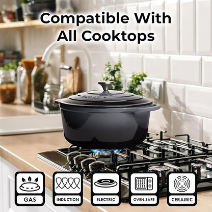 Zulay Kitchen 6 Quart Enameled Cast Iron Dutch Oven Pot - Image 4