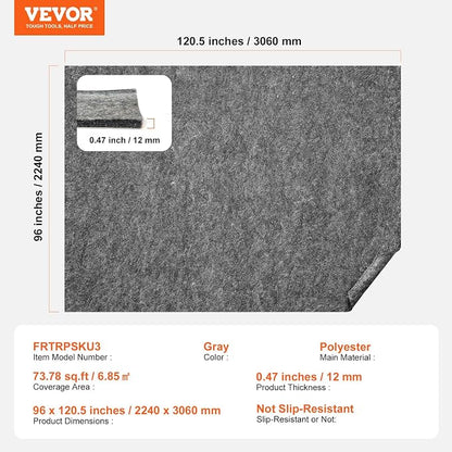 VEVOR Rug Pad Without Slip Resistance, Protective Cushioning Carpet Pad - Image 7
