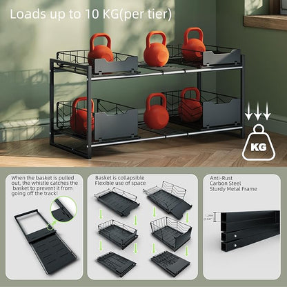 NETEL Adjustable Under Sink Organizers and Storage, Expandable Cabinet Storage - Image 6