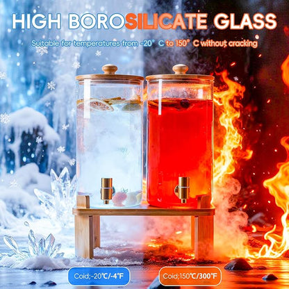 1.5 Gallon 2 Pack Glass Drink dispenser - Image 3
