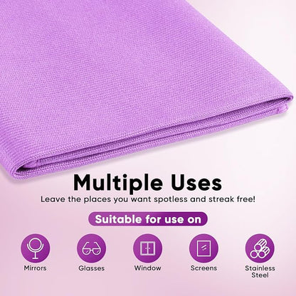 HOMEXCEL Microfiber Glass Cleaning Cloths 6 PK, Lint Free Streak Free, Reusable - Image 4