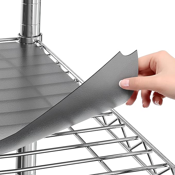 Shelf Liners for Wire Shelf System: Set of 5 in Graphite: 12 x 22 inch: Plastic by Sterling+Shelf+Liners