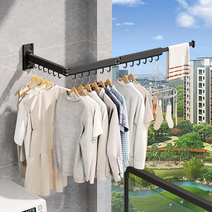 Wall Mounted Clothes Drying Rack, Collapsible Laundry Drying Rack, Retractable - Image 3