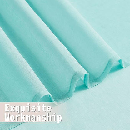 Tollpiz Sheer Curtains Closet Linen Textured Curtain Sheers Doorway Light - Image 8
