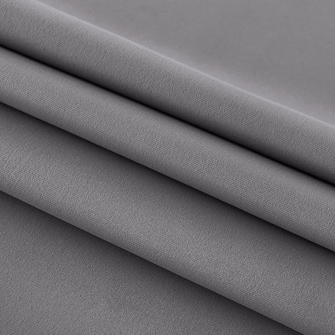 DWCN French Door Curtains – Rod Pocket Thermal Blackout Curtain for Doors with Glass Window, Kitchen and Patio Doors for Privacy, 12 X 72 Inches Long, 1 Curtain Panel with Tieback, Grey