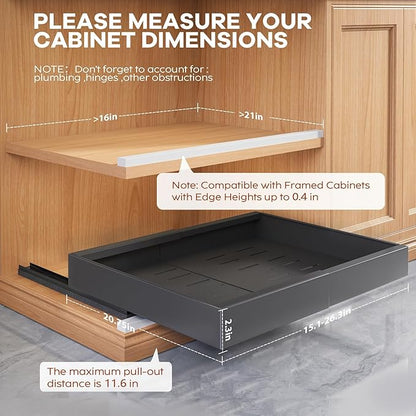 Seinloes 4 Pack Expandable Pull Out Cabinet Organizer 21" Deep - Image 3