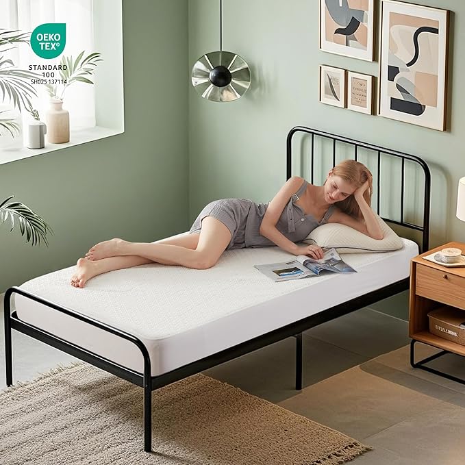 BEDLORE Waterproof Twin XL Mattress Protector, Noiseless Mattress Cover with Stretchable Pockets for 6-15 inches Mattress, Soft Breathable Mattress Pad College Dorm Size for Back to School (White)