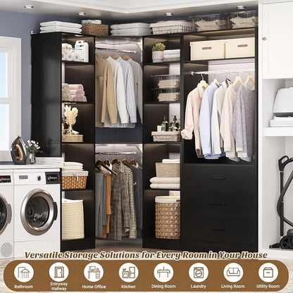 Corner Closet System with 3 Drawers, Corner Closet Organizer System with 13 - Image 5