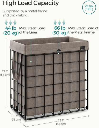 SONGMICS Laundry Hamper, 29 Gal. Laundry Basket, Collapsible Clothes Hamper - Image 5