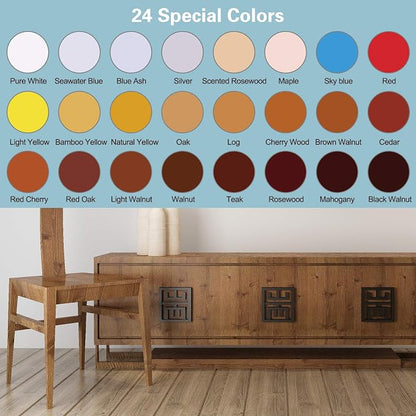 SEISSO Furniture Repair Kit 50 Pcs, 24 Colors Wood Fillers, Wood Paint - Image 2
