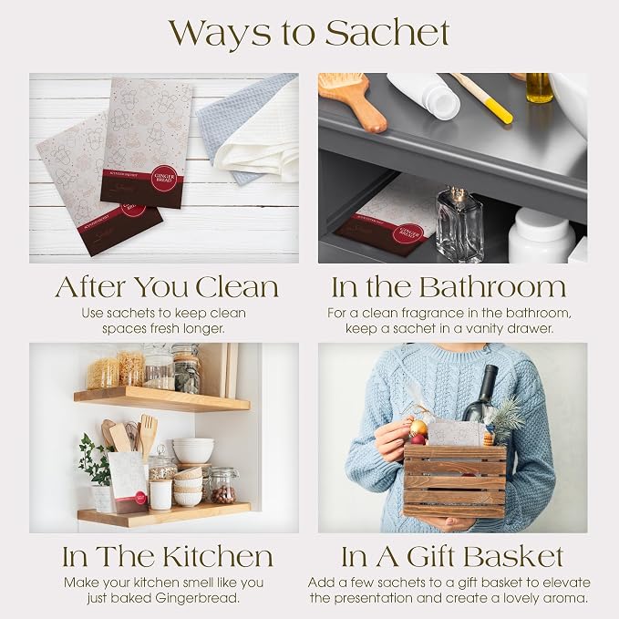 Simplicity Scents Gingerbread Scented Sachets Pack of 6, Fall & Winter - Image 5