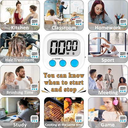 ZILLEEN 12 Pack Kitchen Timers for Cooking Digital Classroom Timers for - Image 5
