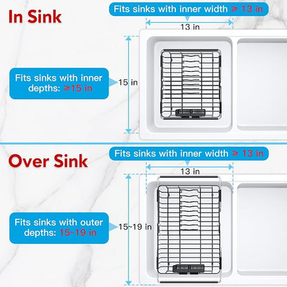 JASIWAY in Sink Dish Drying Rack, Expandable Stainless Steel Dish Drainers - Image 3