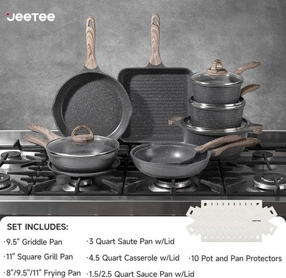 JEETEE Pots and Pans Set Non Stick 23pcs, Healthy Kitchen Cookware Sets - Image 2